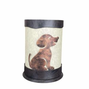 Abat-jour/Lumetto Cagnolino marr+rame